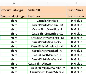 Amazon bulk listing template