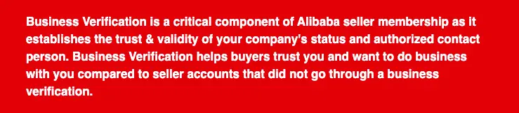 Alibaba seller business verification