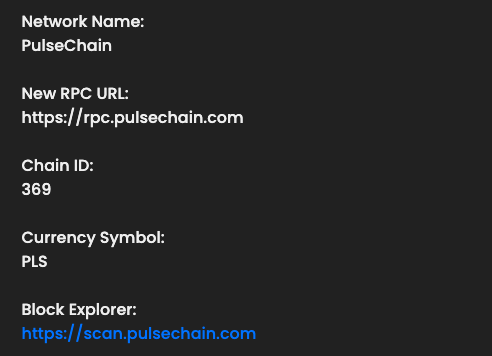 adding pulsechain network to metamask1